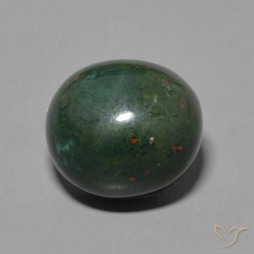 6.59ct Natural Green and Red Bloodstone, Oval, Opaque