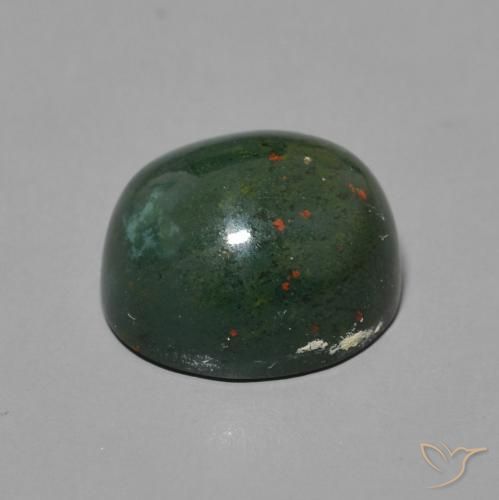 Bloodstone Gemstone in 11.8 x 10.5 mm Size for Sale, Bloodstone Stone in Green and Red Color