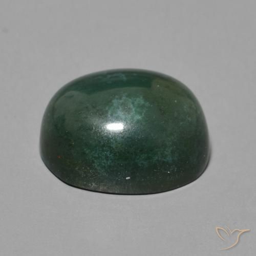 Bloodstone Gemstone in 12.6 x 10 mm Size for Sale, Bloodstone Stone in Earthy Green Color