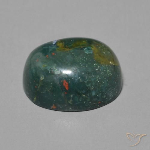 Bloodstone Gemstone in 11 x 9 mm (calibrated) Size for Sale, Bloodstone Stone in Dark Green Color
