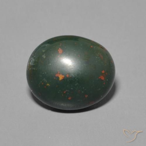 2.25ct Natural Green and Red Bloodstone, Oval, Opaque