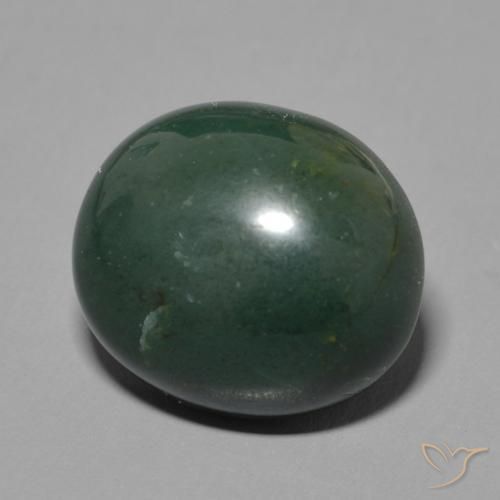 7.92 ct Green Bloodstone Stone, Natural Bloodstone in Oval Cabochon Shape for Sale