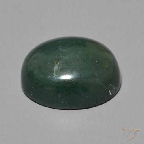 Bloodstone Gemstone in 14 x 12 mm (calibrated) Size for Sale, Bloodstone Stone in Deep Green Color