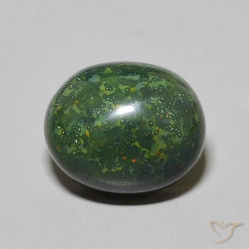 4.93ct Natural Deep Green Bloodstone, Oval, Opaque