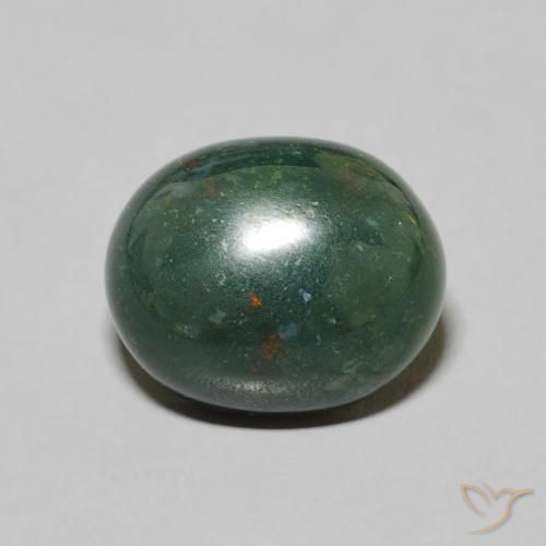 2.45ct Natural Medium Green Bloodstone, Oval, Opaque