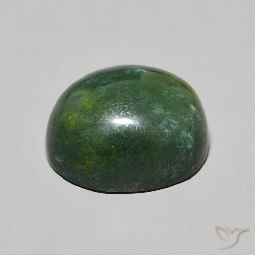 Bloodstone Gemstone in 13.3 x 11.5 mm Size for Sale, Bloodstone Stone in Deep Green Color