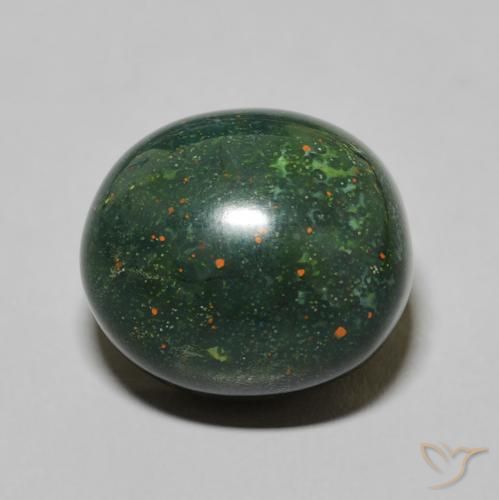11.19ct Natural Medium Green Bloodstone, Oval, Opaque