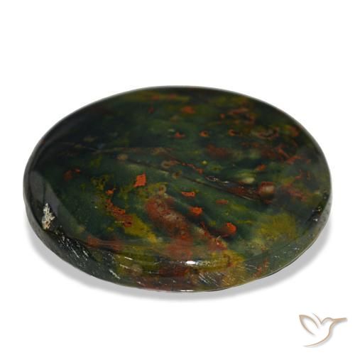 Bloodstone Gemstone in 24 mm Size for Sale, Bloodstone Stone in Green and Red Color
