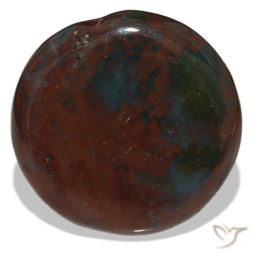 40.45 ct Green Bloodstone Gemstone, Bloodstone Gem in Round Cabochon Shape for Sale.