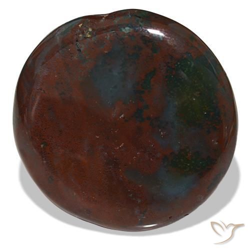 40.45 ct Green Bloodstone Stone, Natural Bloodstone in Round Cabochon Shape for Sale