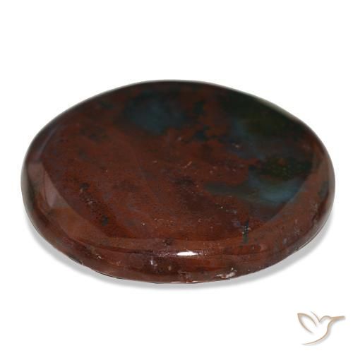 Bloodstone Gemstone in 31.5 mm Size for Sale, Bloodstone Stone in Green and Red Color