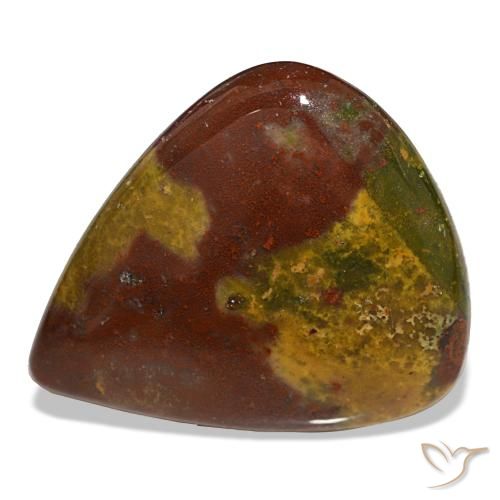 26.50 ct Multicolor Bloodstone Gemstone, Bloodstone Gem in Pear Cabochon Shape for Sale.