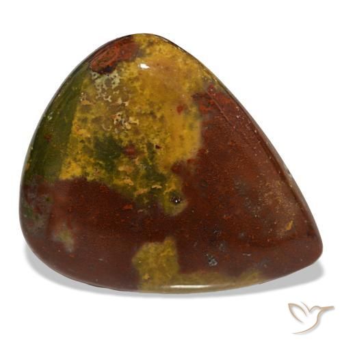 26.50 ct Multicolor Bloodstone Stone, Natural Bloodstone in Pear Cabochon Shape for Sale