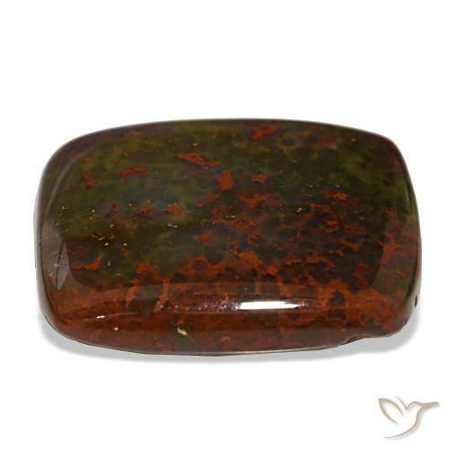 Bloodstone Gemstone in 25.2 x 21.7 mm Size for Sale, Bloodstone Stone in Green and Red Color