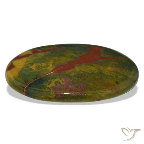 Bloodstone Gemstone in 37.1 x 25.4 mm Size for Sale, Bloodstone Stone in Green and Red Color