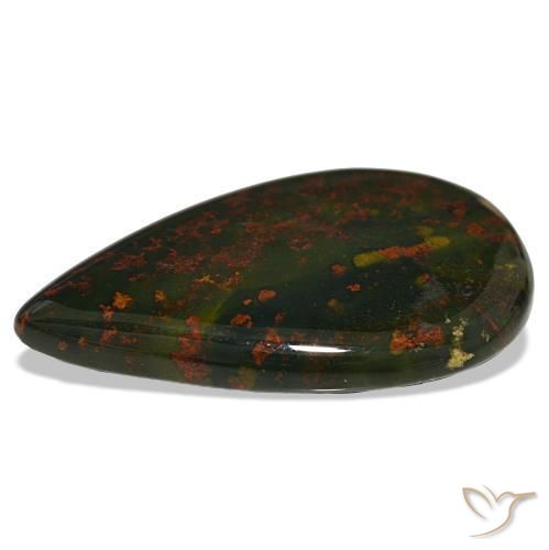 Bloodstone Gemstone in 35.5 x 22.3 mm Size for Sale, Bloodstone Stone in Green and Red Color