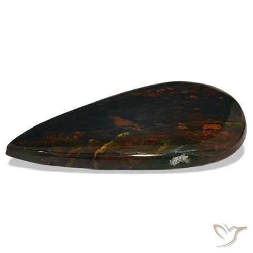 Bloodstone Gemstone in 44 x 22.8 mm Size for Sale, Bloodstone Stone in Green and Red Color
