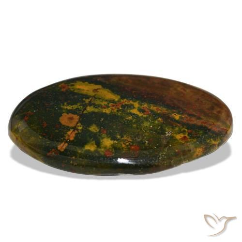 Bloodstone Gemstone in 35.1 x 23.9 mm Size for Sale, Bloodstone Stone in Green and Red Color