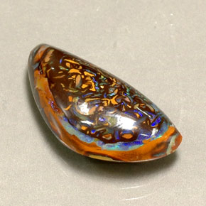 10.16 ct Multicolor Boulder Opal Gemstone, Boulder Opal Gem in Fancy Cabochon Shape for Sale.