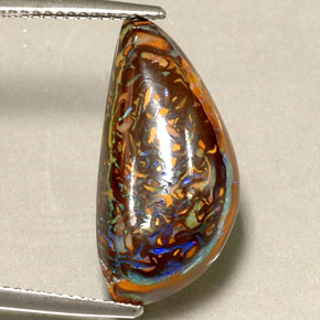 10.16 ct Multicolor Boulder Opal Stone, Natural Boulder Opal in Fancy Cabochon Shape for Sale