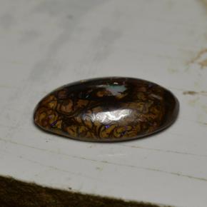 6.63 ct Multicolor Boulder Opal Stone, Natural Boulder Opal in Oval Cabochon Shape for Sale