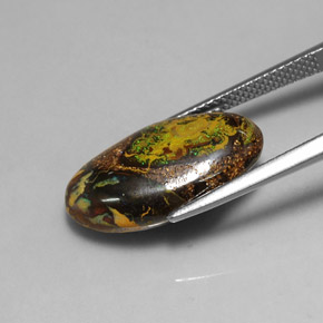 Boulder Opal Gemstone in 19.2 x 11.1 mm Size for Sale, Boulder Opal Stone in Multicolor Color