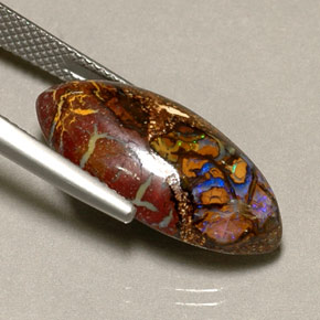 Boulder Opal Gemstone in 21.6 x 11.1 mm Size for Sale, Boulder Opal Stone in Multicolor Color