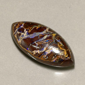 12.35 ct Multicolor Boulder Opal Stone, Natural Boulder Opal in Marquise Cabochon Shape for Sale