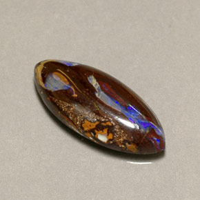 6.17 ct Multicolor Boulder Opal Stone, Natural Boulder Opal in Marquise Cabochon Shape for Sale