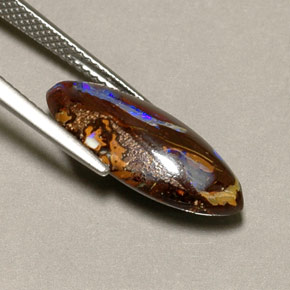 Boulder Opal Gemstone in 19.9 x 9 mm Size for Sale, Boulder Opal Stone in Multicolor Color