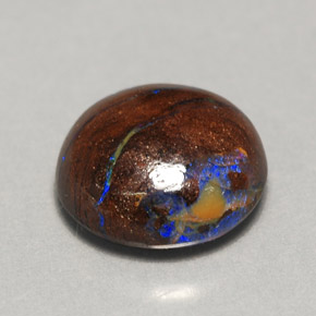 3.11 ct Multicolor Boulder Opal Gemstone, Boulder Opal Gem in Round Cabochon Shape for Sale.