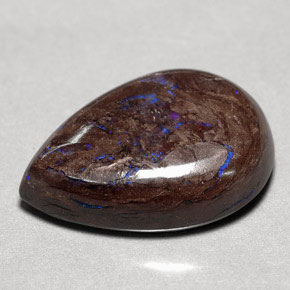 14.97 ct Multicolor Boulder Opal Gemstone, Boulder Opal Gem in Pear Cabochon Shape for Sale.