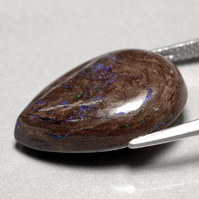 Boulder Opal Gemstone in 20 x 15 mm (calibrated) Size for Sale, Boulder Opal Stone in Multicolor Color