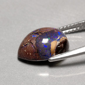 Boulder Opal Gemstone in 11.5 x 9 mm Size for Sale, Boulder Opal Stone in Multicolor Color