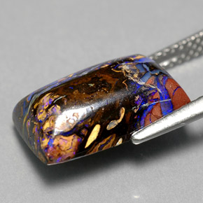 Boulder Opal Gemstone in 14 x 9.1 mm Size for Sale, Boulder Opal Stone in Multicolor Color
