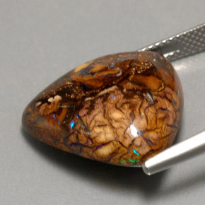 Boulder Opal Gemstone in 19.1 x 18.6 mm Size for Sale, Boulder Opal Stone in Multicolor Color