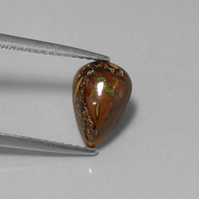1.88 ct Multicolor Boulder Opal Gemstone, Boulder Opal Gem in Pear Cabochon Shape for Sale.