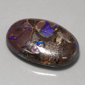 32.09 ct Multicolor Boulder Opal Stone, Natural Boulder Opal in Oval Cabochon Shape for Sale