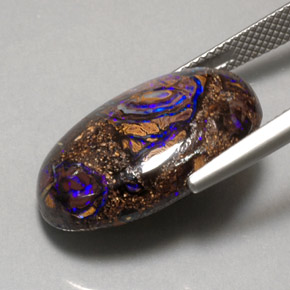 Boulder Opal Gemstone in 21.7 x 13.9 mm Size for Sale, Boulder Opal Stone in Multicolor Color