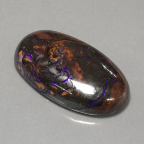 12.97 ct Multicolor Boulder Opal Stone, Natural Boulder Opal in Oval Cabochon Shape for Sale