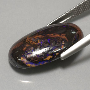 Boulder Opal Gemstone in 21.7 x 12.6 mm Size for Sale, Boulder Opal Stone in Multicolor Color