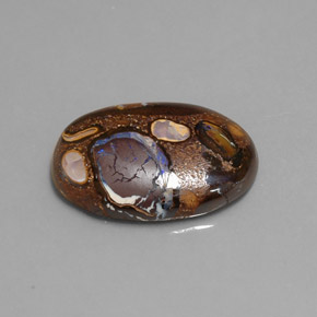 9.28 ct Multicolor Boulder Opal Stone, Natural Boulder Opal in Oval Cabochon Shape for Sale
