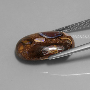 Boulder Opal Gemstone in 18.8 x 12.6 mm Size for Sale, Boulder Opal Stone in Multicolor Color