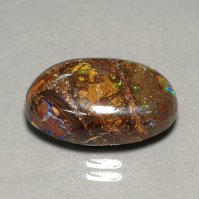 10.06 ct Multicolor Boulder Opal Gemstone, Boulder Opal Gem in Oval Cabochon Shape for Sale.