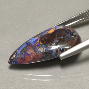 Boulder Opal Gemstone in 21.9 x 12.2 mm Size for Sale, Boulder Opal Stone in Multicolor Color