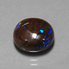 5.30 ct Multicolor Boulder Opal Gemstone, Boulder Opal Gem in Oval Cabochon Shape for Sale.