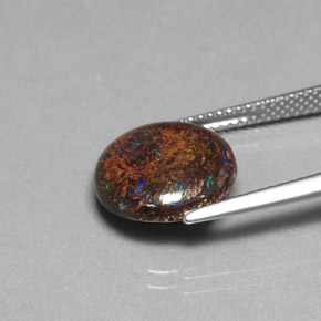 Boulder Opal Gemstone in 12 mm (calibrated) Size for Sale, Boulder Opal Stone in Multicolor Color