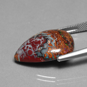 Boulder Opal Gemstone in 20 x 15 mm (calibrated) Size for Sale, Boulder Opal Stone in Multicolor Color