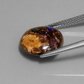 Boulder Opal Gemstone in 13 mm (calibrated) Size for Sale, Boulder Opal Stone in Multicolor Color