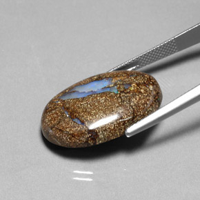 Boulder Opal Gemstone in 24.9 x 17.4 mm Size for Sale, Boulder Opal Stone in Multicolor Color